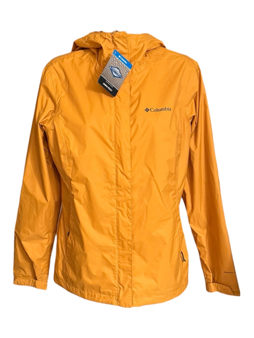 NWT Columbia Arcadia II Omni-Tech Rain Jacket Women XS Yellow Waterproof